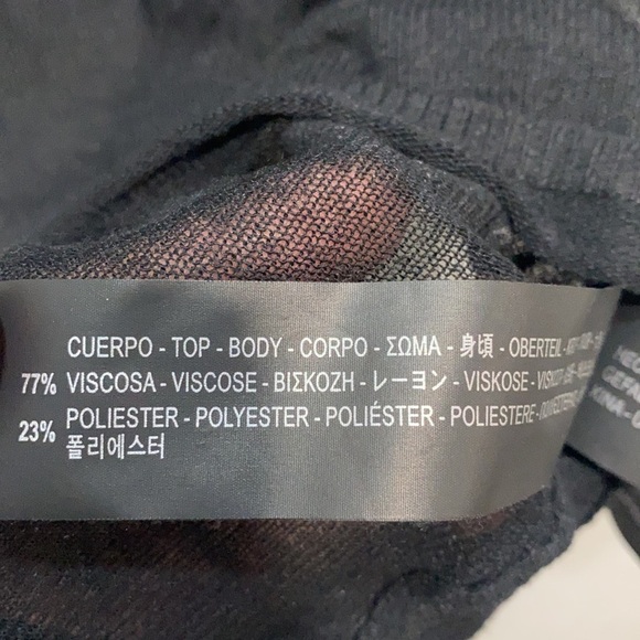 Zara‎ knit beaded illusion sweater mock neck black - Picture 6 of 8